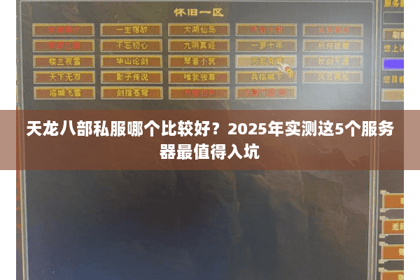 天龙八部私服哪个比较好？2025年实测这5个服务器最值得入坑